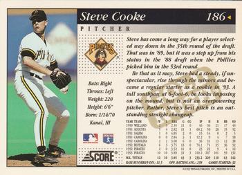 1994 Score - Gold Rush #186 Steve Cooke Back