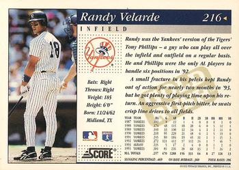 1994 Score - Gold Rush #216 Randy Velarde Back