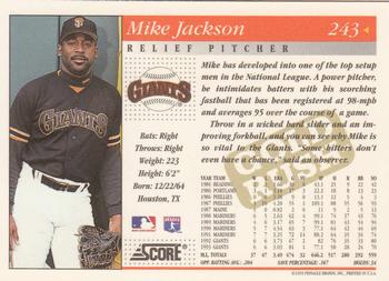 1994 Score - Gold Rush #243 Mike Jackson Back