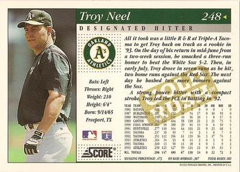 1994 Score - Gold Rush #248 Troy Neel Back