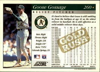 1994 Score - Gold Rush #260 Goose Gossage Back