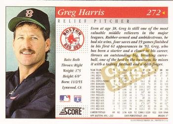 1994 Score - Gold Rush #272 Greg Harris Back
