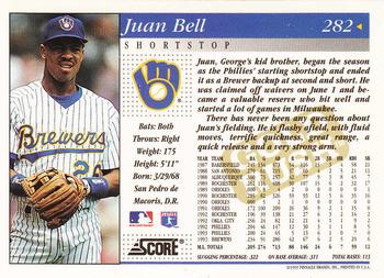 1994 Score - Gold Rush #282 Juan Bell Back