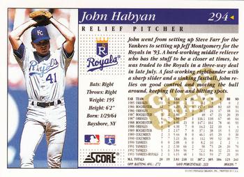 1994 Score - Gold Rush #294 John Habyan Back