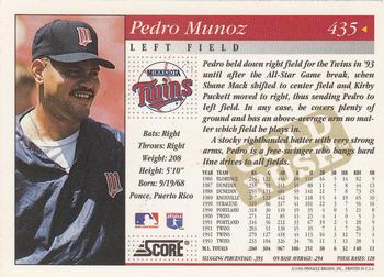 1994 Score - Gold Rush #435 Pedro Munoz Back