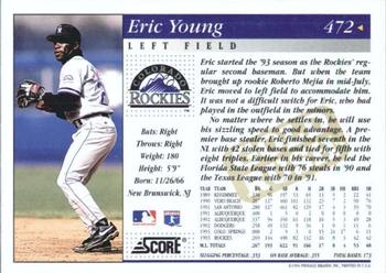 1994 Score - Gold Rush #472 Eric Young Back