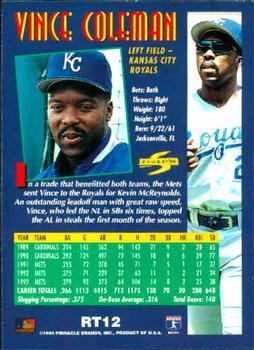 1994 Score Rookie & Traded #RT12 Vince Coleman Back