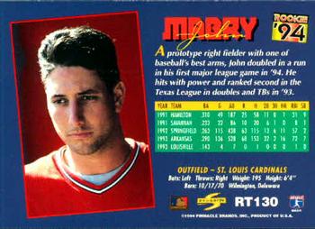 1994 Score Rookie & Traded #RT130 John Mabry Back