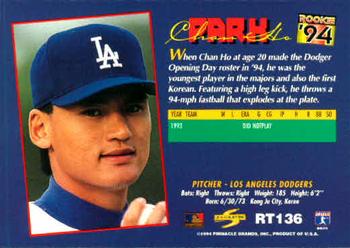 1994 Score Rookie & Traded #RT136 Chan Ho Park Back