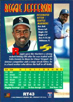 1994 Score Rookie & Traded #RT43 Reggie Jefferson Back