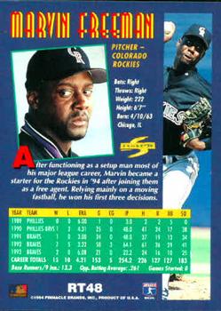 1994 Score Rookie & Traded #RT48 Marvin Freeman Back