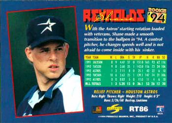 1994 Score Rookie & Traded #RT86 Shane Reynolds Back