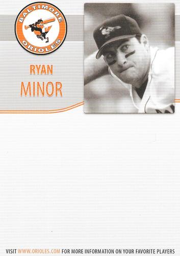 2009 Baltimore Orioles Alumni Photocards #NNO Ryan Minor Back