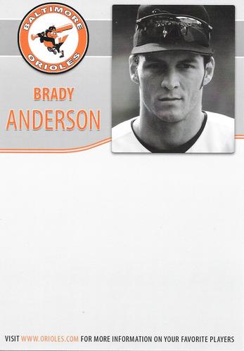 2012 Baltimore Orioles Alumni Photocards #NNO Brady Anderson Back