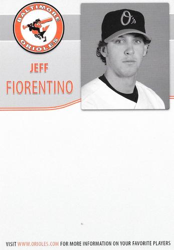 2013 Baltimore Orioles Alumni Photocards #NNO Jeff Fiorentino Back