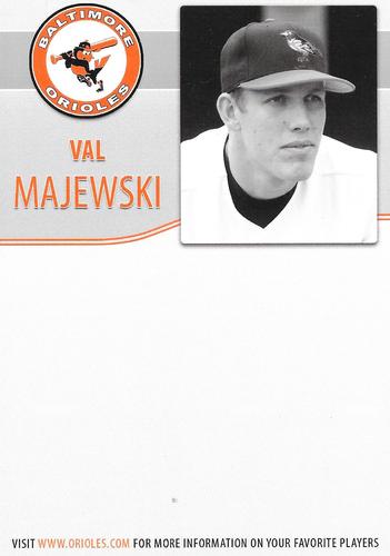 2013 Baltimore Orioles Alumni Photocards #NNO Val Majewski Back