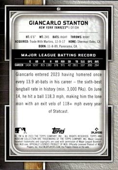 2023 Topps Museum Collection #61 Giancarlo Stanton Back