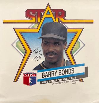 1992 L&K Decals - Statistic Backs #2 Barry Bonds Front