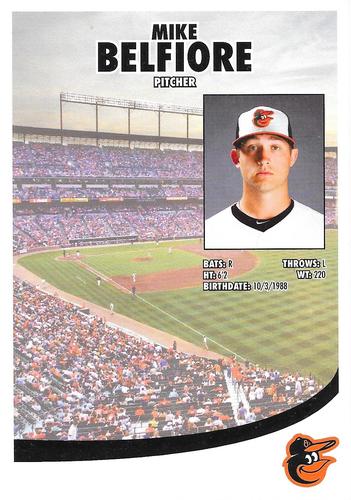2013 Baltimore Orioles Photocards #NNO Mike Belfiore Back