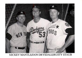 1987 Koppa Houston Astros Shooting Star Era Commemorative Photocards Series 1 #NNO Mickey Mantle / Don Drysdale / Rusty Staub Front