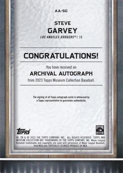 2023 Topps Museum Collection - Archival Autographs Gold #AA-SG Steve Garvey Back