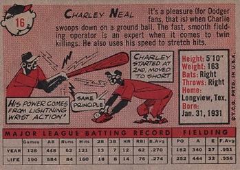 1958 Topps #16 Charley Neal Back