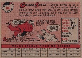 1958 Topps #189 George Susce Back