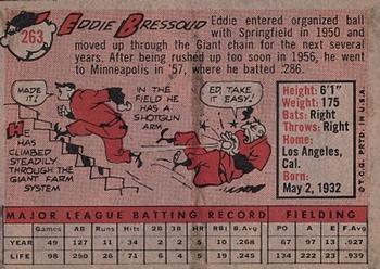 1958 Topps #263 Eddie Bressoud Back