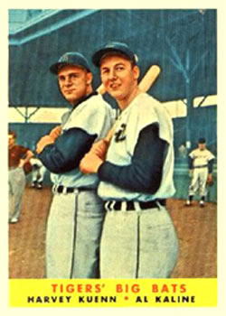 1958 Topps #304 Tigers' Big Bats (Harvey Kuenn / Al Kaline) Front
