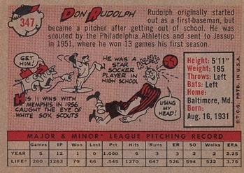 1958 Topps #347 Don Rudolph Back