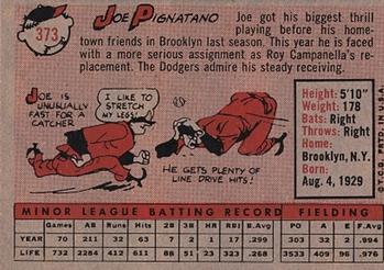 1958 Topps #373 Joe Pignatano Back