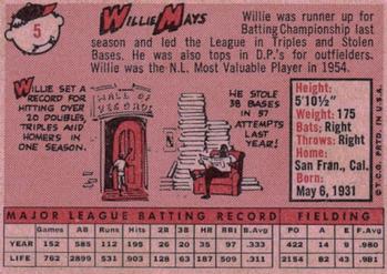 1958 Topps #5 Willie Mays Back