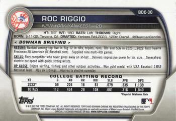 2023 Bowman Draft - Chrome #BDC-30 Roc Riggio Back