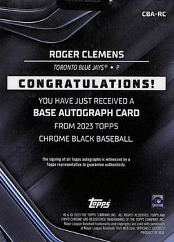 2023 Topps Chrome Black - Autographs Orange Refractor #CBA-RC Roger Clemens Back
