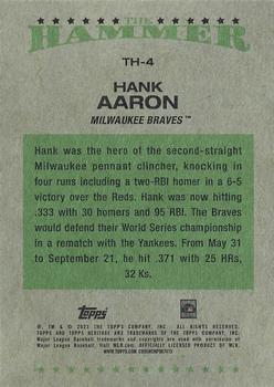2023 Topps Heritage - The Hammer #TH-4 Hank Aaron Back