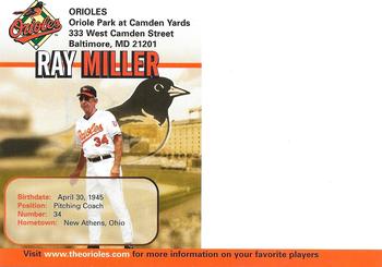 2005 Baltimore Orioles Photocards #NNO Ray Miller Back