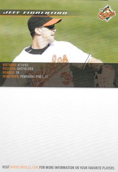 2007 Baltimore Orioles Photocards #NNO Jeff Fiorentino Back