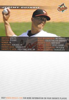 2007 Baltimore Orioles Photocards #NNO Jeremy Guthrie Back