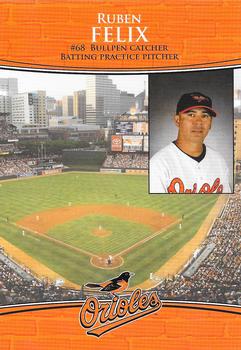 2009 Baltimore Orioles Photocards #NNO Ruben Felix Back