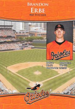 2010 Baltimore Orioles Photocards #NNO Brandon Erbe Back