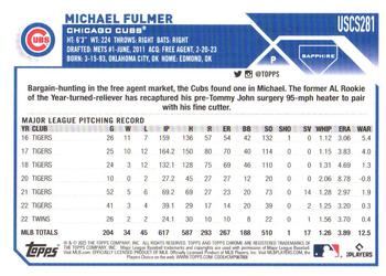 2023 Topps Chrome Update Sapphire Edition - Gold #USCS281 Michael Fulmer Back