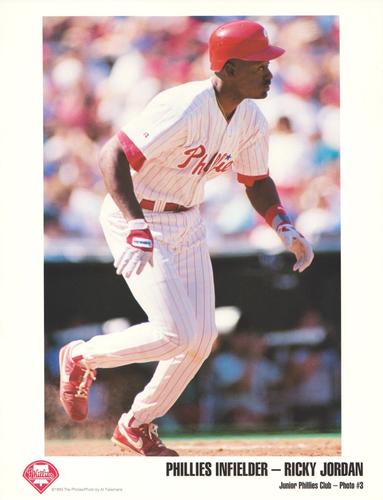 1993 Philadelphia Phillies Junior Phillies Club Photos #3 Ricky Jordan Front