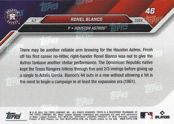 2024 Topps Now #46 Ronel Blanco Back