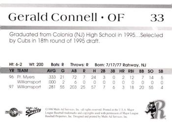 1998 Multi-Ad Rockford Cubbies #NNO Gerald Connell Back