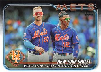2024 Topps #38 New York Smiles: Mets Heavy Hitters Share a Laugh Front