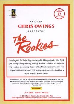2014 Donruss The Rookies #27 Chris Owings Back