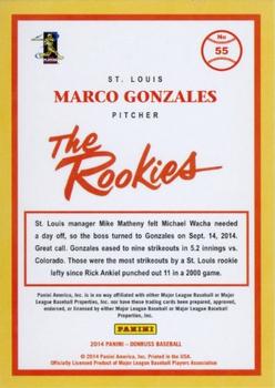 2014 Donruss The Rookies #55 Marco Gonzales Back