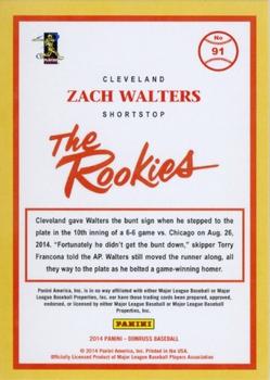 2014 Donruss The Rookies #91 Zach Walters Back