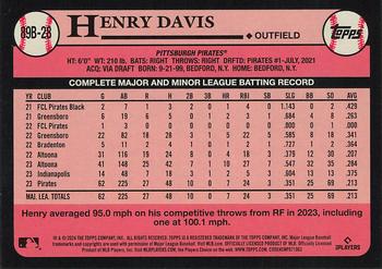 2024 Topps - 1989 Topps Baseball 35th Anniversary Blue #89B-28 Henry Davis Back