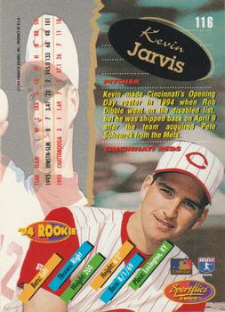 1994 Sportflics 2000 Rookie & Traded #116 Kevin Jarvis Back
